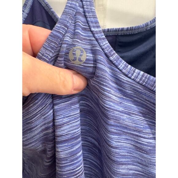 Lululemon Lot of Two 2 XS Racerback Tank Tops Blue Gray / Black - Picture 7 of 7